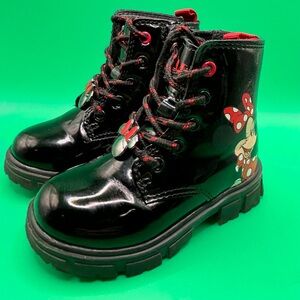 Disneys Minnie Mouse Light Up Ankle Boots Patent Leather Sz 7 Size Zipper Winter